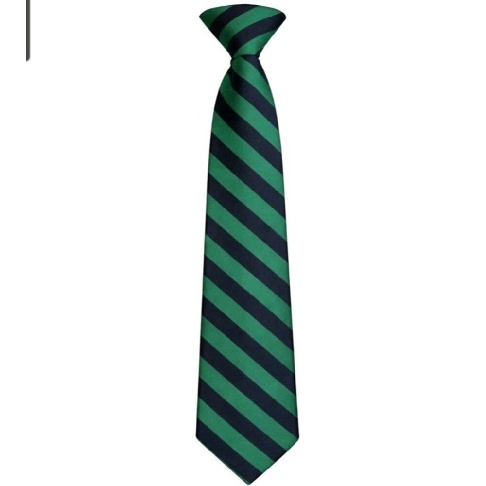 Vintage Jos A Bank Tie Silk Green & Navy Striped Regimental Repp USA Made